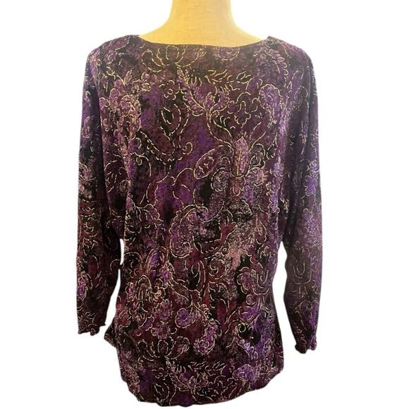 Y2K Velvet Burnout Slinky Fairy Grunge Whismigoth Babydoll Statement Top XL - Picture 6 of 10